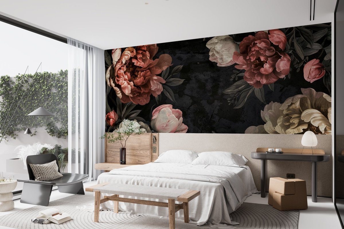 Pivoines Majestueuses – Noir Intense