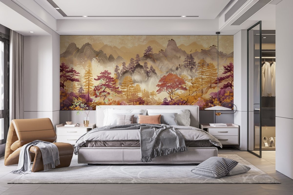 Paysage Oriental Doré – Inspiration Chinoise